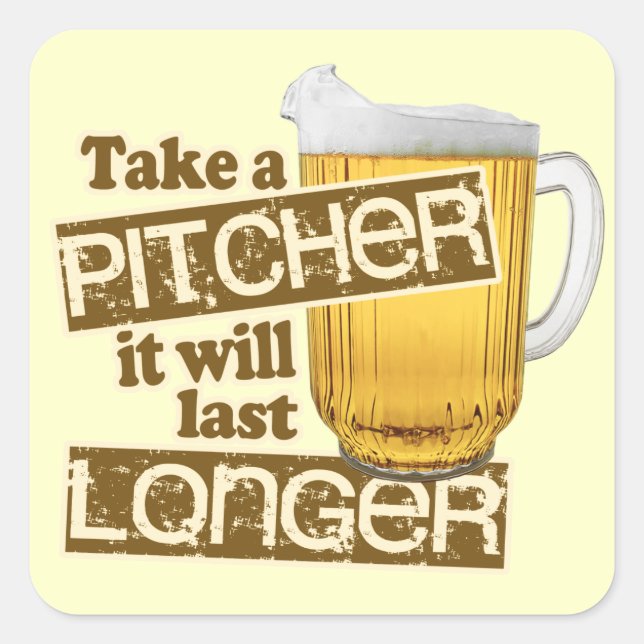 Funny Beer Drinking Humour Square Sticker (Front)