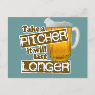 Funny Beer Drinking Parody Postcard