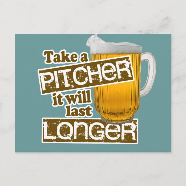 Funny Beer Drinking Parody Postcard (Front)