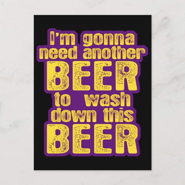 Funny Beer Drinking Postcard (Front)