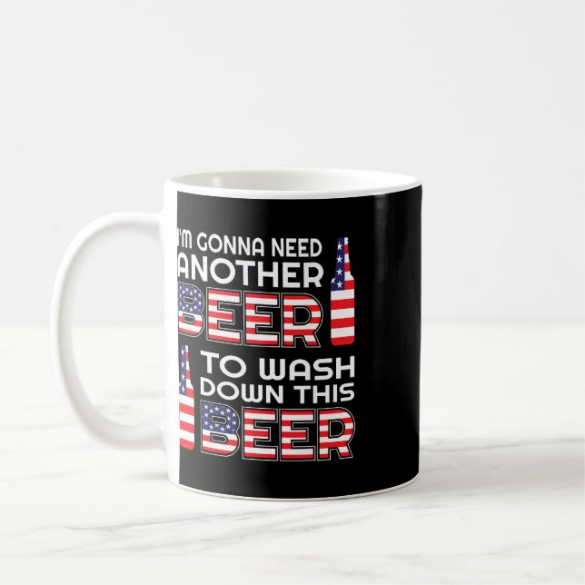 Funny Beer Drinking Usa Flag 4th Of July  Coffee Mug (Left)