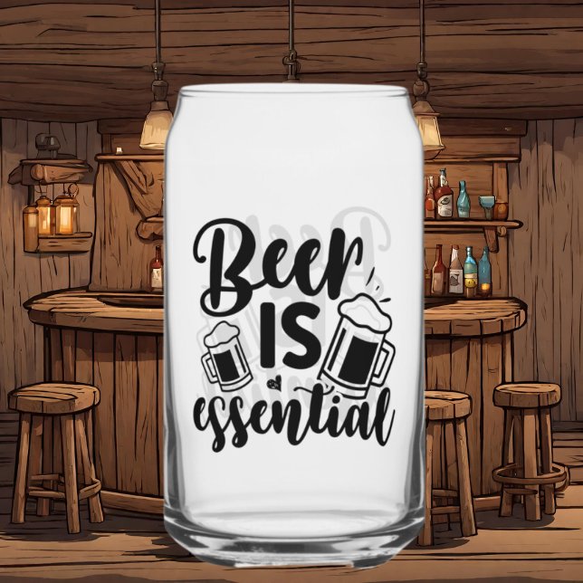 Funny beer essential word art  can glass (Creator Uploaded)