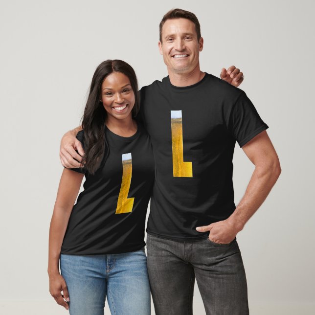 Funny Beer Foam Head Monogram Initial Letter L T-Shirt (Unisex)