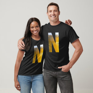 Funny Beer Foam Head Monogram Initial Letter N T-Shirt