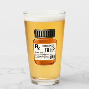 Funny BEER Gift Men - Prescription Pill Bottle Rx Glass