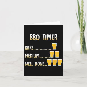 Funny Beer Grilling Bbq Timer Card
