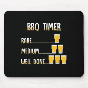 Funny Beer Grilling Bbq Timer Mouse Pad