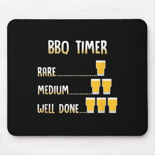 Funny Beer Grilling Bbq Timer  Mouse Pad (Front)