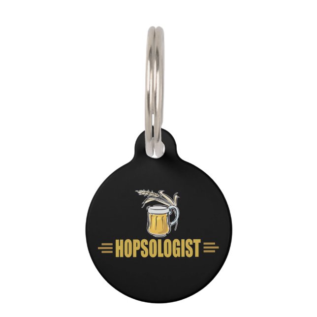 Funny Beer Hopsologist Pet Tag (Front)