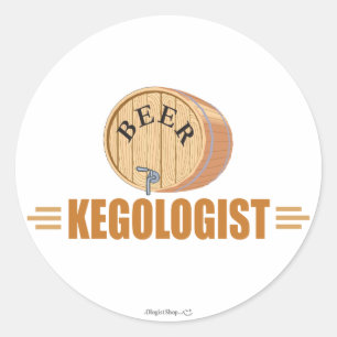 Funny Beer Keg Classic Round Sticker