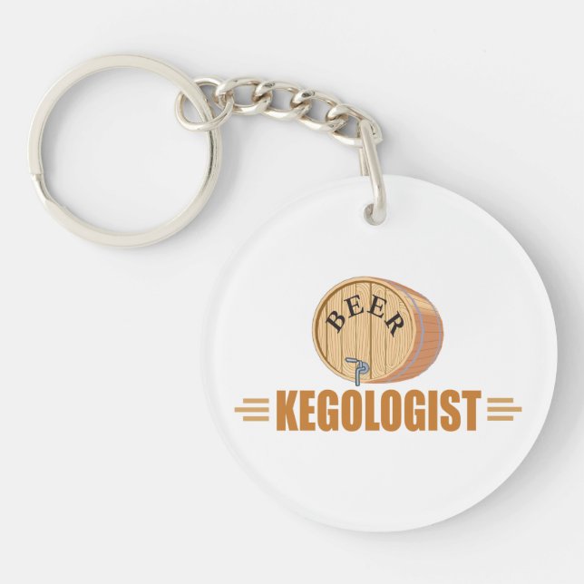 Funny Beer Keg Key Ring (Front)