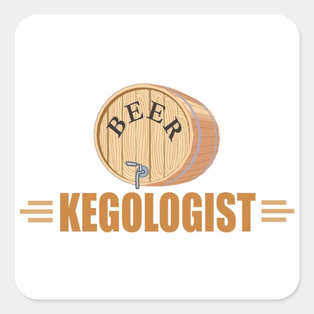 Funny Beer Keg Square Sticker (Front)