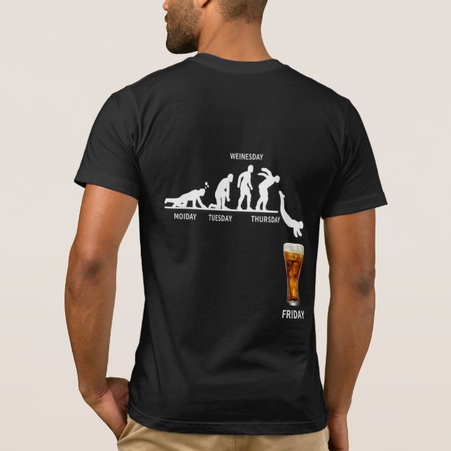 Funny Beer Lover Back Print T-Shirt (Back)