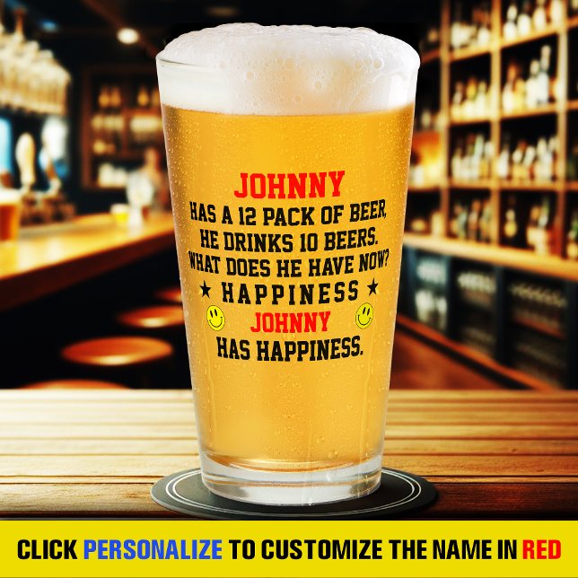 Funny Beer Lover gift Custom Name Glass (Creator Uploaded)