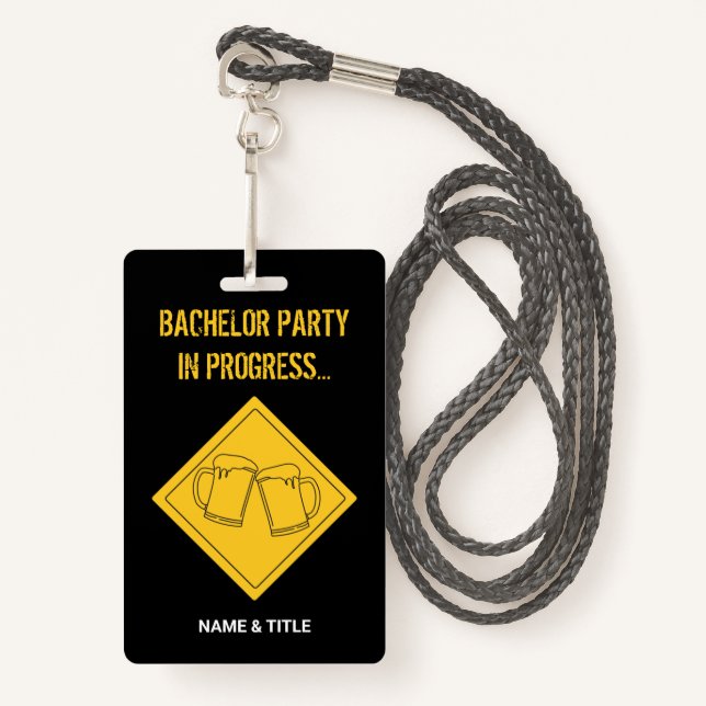Funny Beer Lovers Bachelor Party Wedding ID Badge (Front with Lanyard)