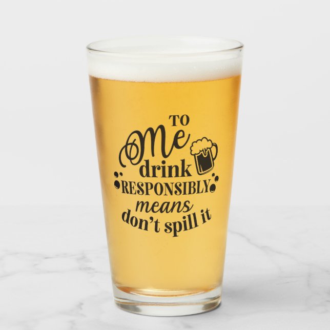 funny beer lovers word art glass (Front Filled)
