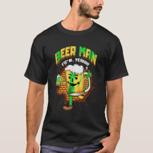 Funny Beer Man with Beer Glass Alcohol Drinking Br T-Shirt