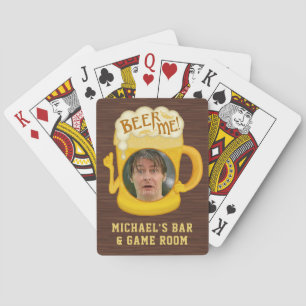 Funny Beer Me Drinking Humour   Custom Photo Bar Playing Cards