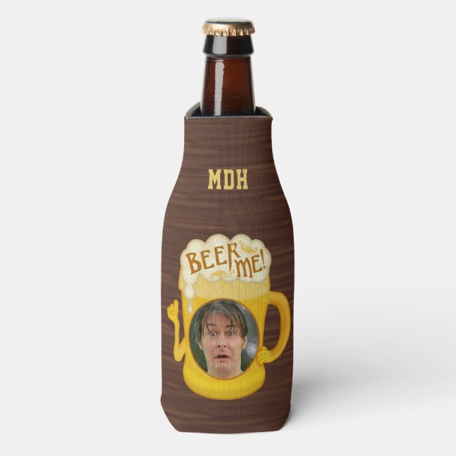 Funny Beer Me Drinking Humour | Personalised Photo Bottle Cooler (Bottle Front)