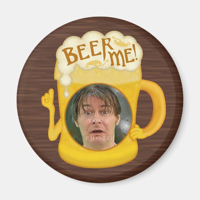 Funny Beer Me Drinking Humour | Personalised Photo Magnet (Front)