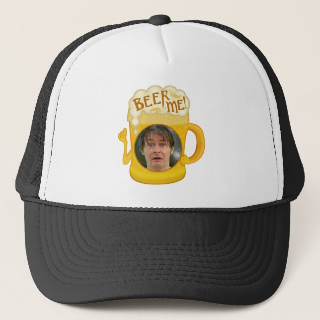 Funny Beer Me Drinking Humour | Personalised Photo Trucker Hat (Front)