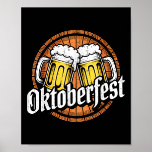 Funny Beer Mug Bavarian German Party Men Women Poster