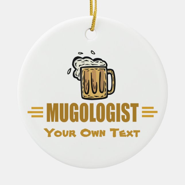 Funny Beer Mug Ceramic Tree Decoration (Front)