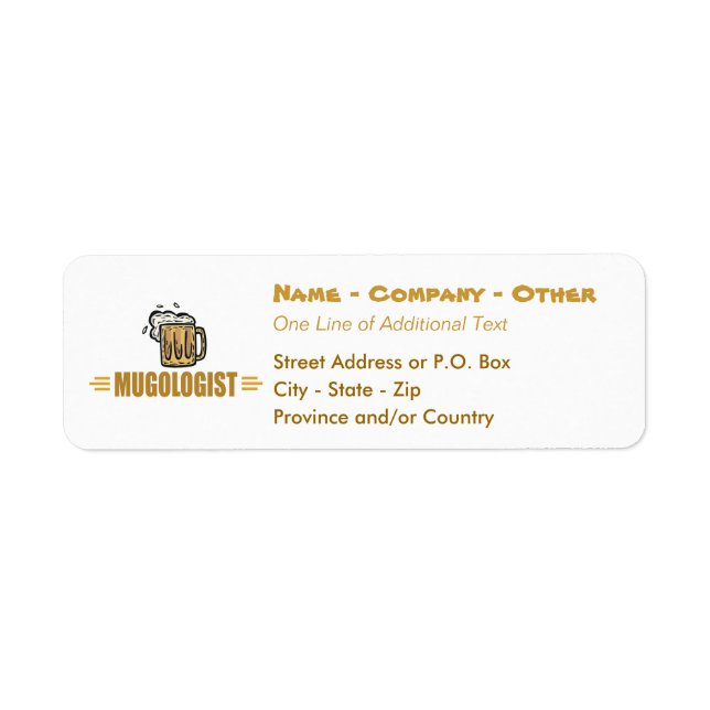 Funny Beer Mug Return Address Label (Front)