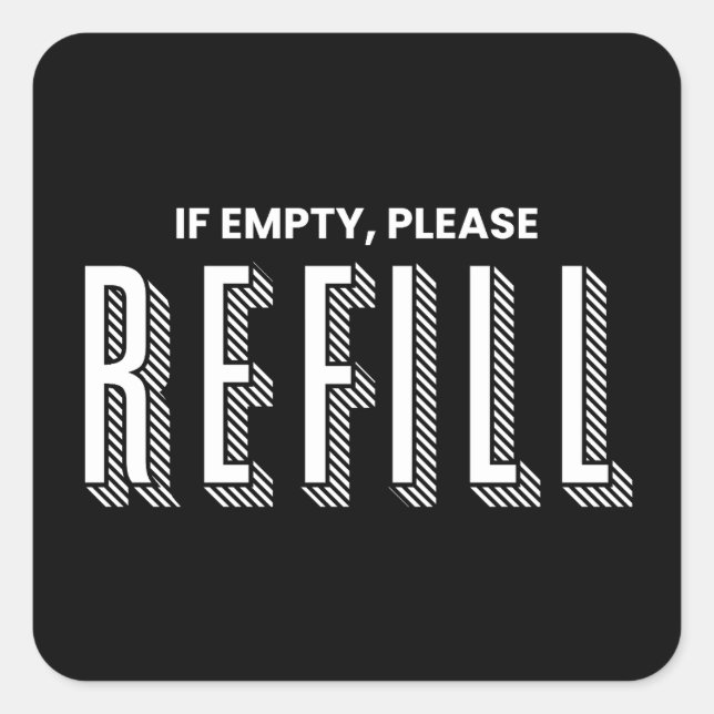 Funny Beer Mug Sticker - If empty please refill (Front)