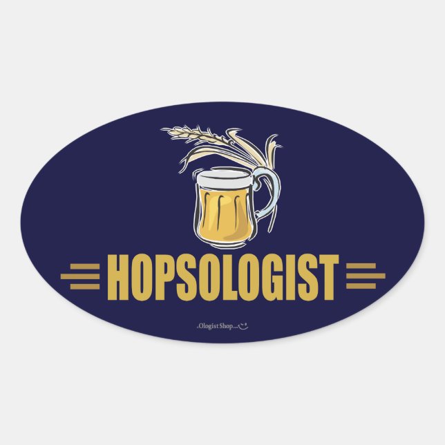 Funny Beer Oval Sticker (Front)