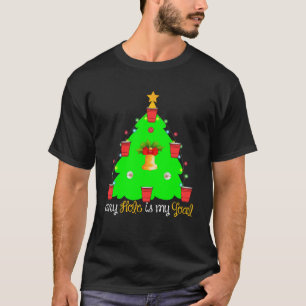 Funny Beer Pong Ugly Christmas Tree Drinking Swea T-Shirt