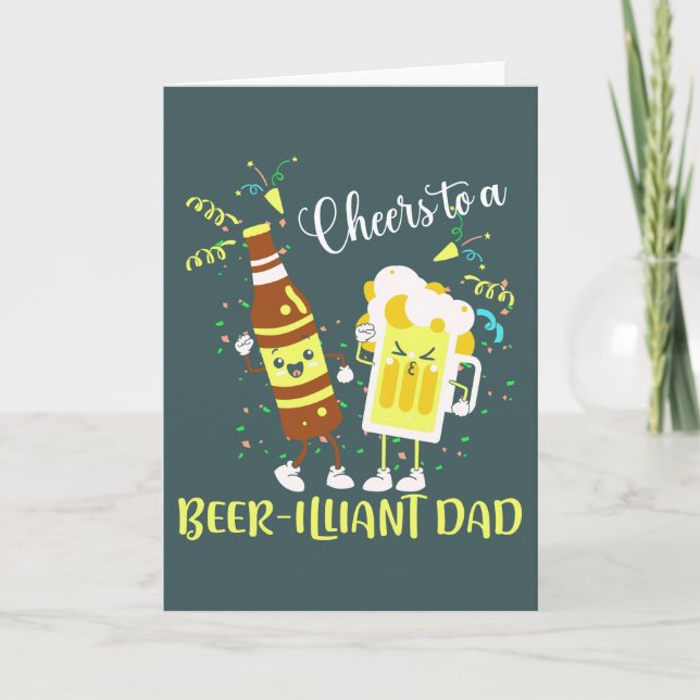 Funny beer pun father's day birthday dad joke  card (Front)