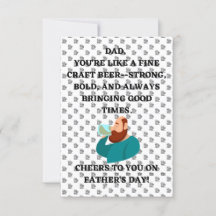 Funny Beer Quote Father's Day Card Strong And Bold