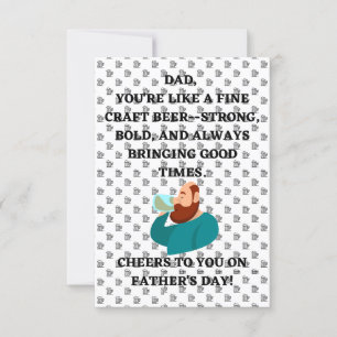 Funny Beer Quote Father's Day Card Strong And Bold