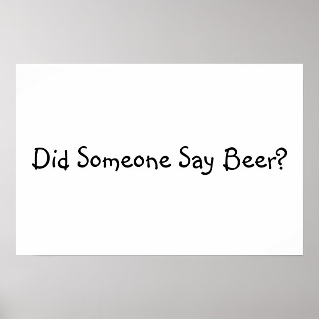 Funny Beer Quote Poster (Front)