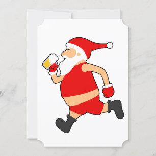 funny beer santa christmas invitation
