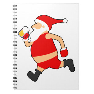 funny beer santa christmas notebook