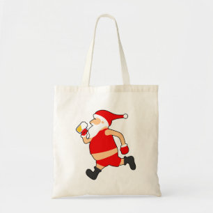 funny beer santa christmas tote bag