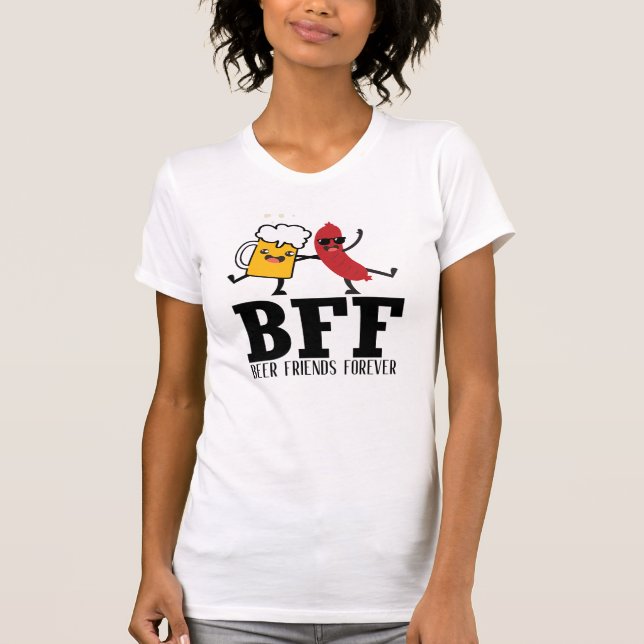 Funny Beer Sausage Best Friends Forever T-Shirt (Front)