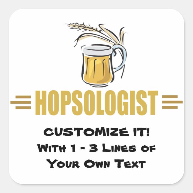 Funny Beer Square Sticker (Front)