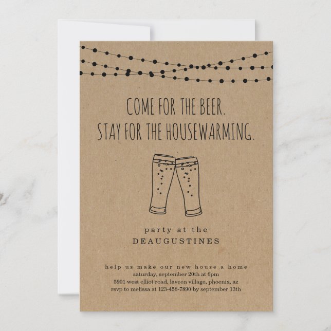 Funny Beer Theme Housewarming Invitation (Front)