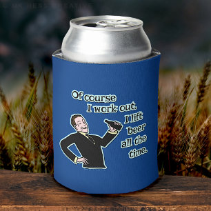 Funny Beer Work Out Humour Can Cooler