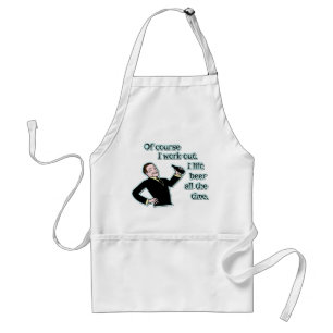 Funny Beer Work Out Humour Retro Standard Apron