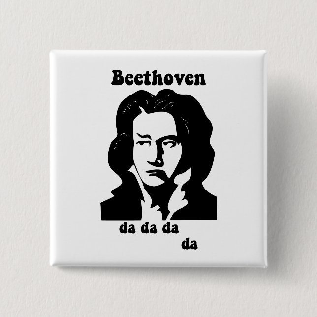 Funny Beethoven 15 Cm Square Badge (Front)