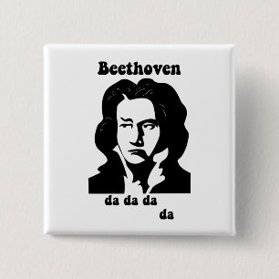 Funny Beethoven 15 Cm Square Badge