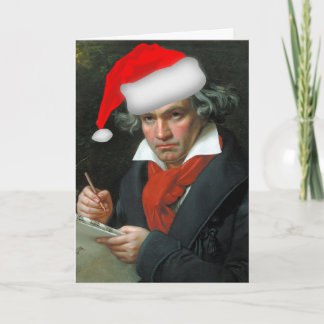 Funny Beethoven Santa Classical Music Christmas Card