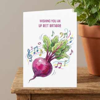 Funny Beetroot Up Beat Personalized Birthday Card