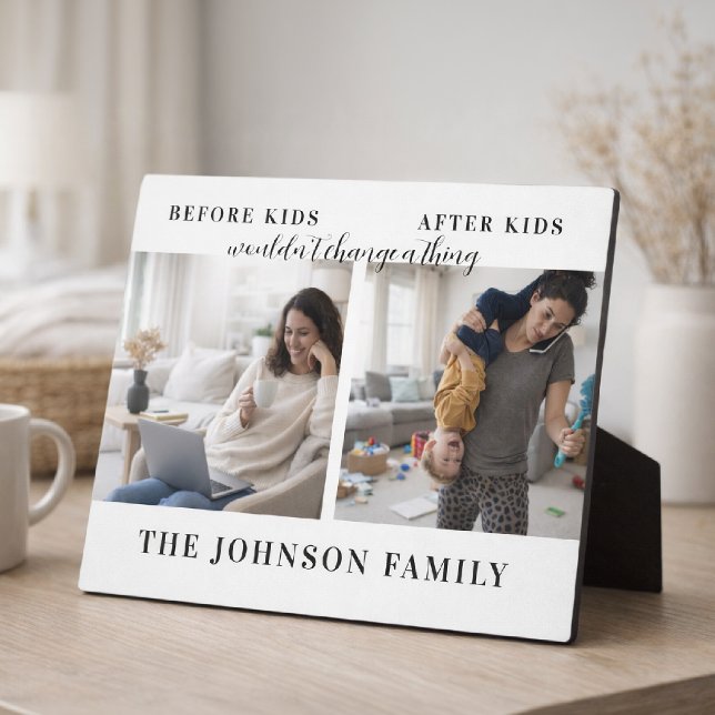 Funny Before & After Kids Mother's Day 2 Photo Plaque (Creator Uploaded)