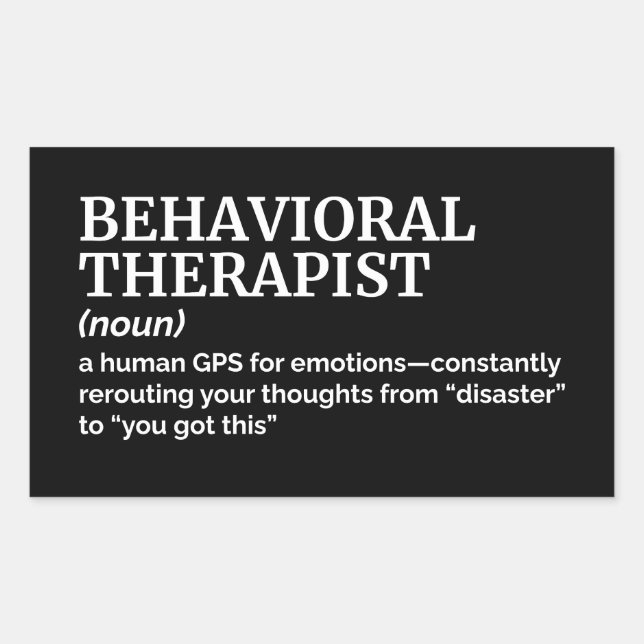 Funny Behavioural Therapist Definition Rectangular Sticker (Front)