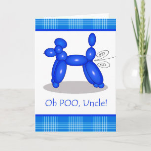 Funny Belated Birthday for Uncle, Poodle Fart Card